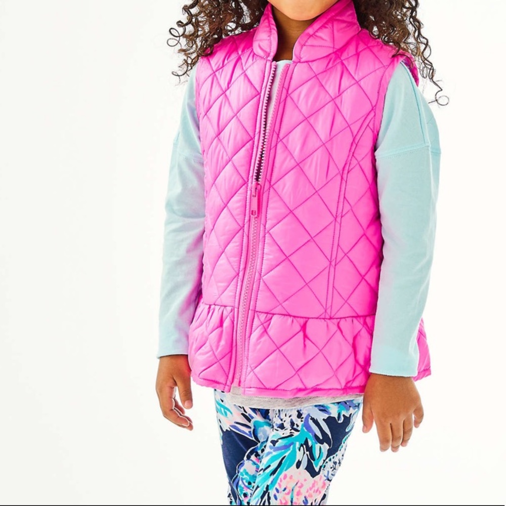 Lilly Pulitzer reversible puffy peplum vest